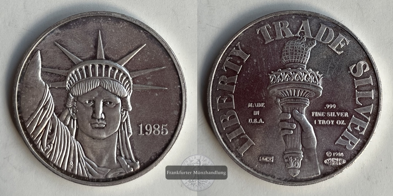 USA US Liberty 1985 FM-Frankfurt KM#214 Feinsilber: 24,06g   