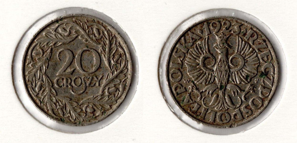  Polen 20 Groszy 1923/K-N / ss   