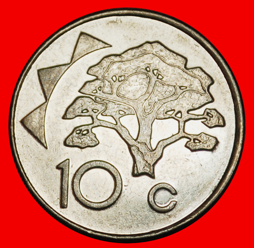 Ⰶ FINNLAND (1993-2023): NAMIBIA ★ 10 CENT 1998 BAUM und SONNE! VZGL STEMPELGLANZ!★OHNE VORBEHALT!
