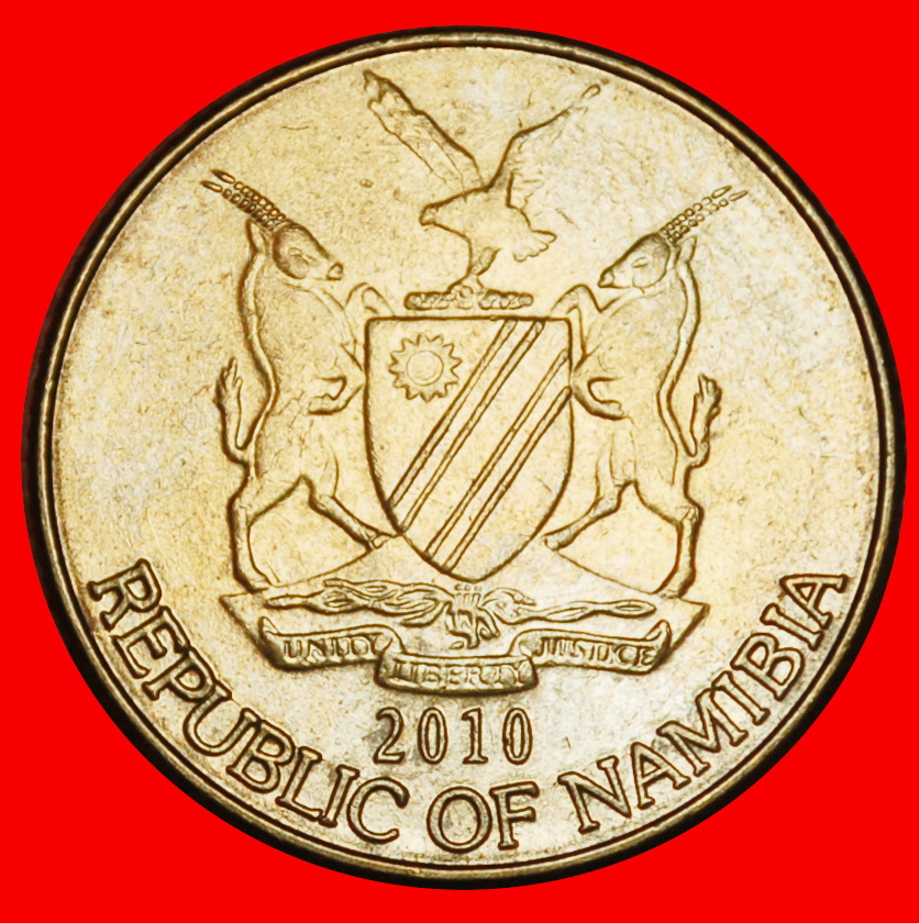  Ⰶ SOUTH AFRICA (1993-2018): NAMIBIA★1 DOLLAR 2010 EAGLE and SUN! MINT LUSTRE★LOW START ★ NO RESERVE!   
