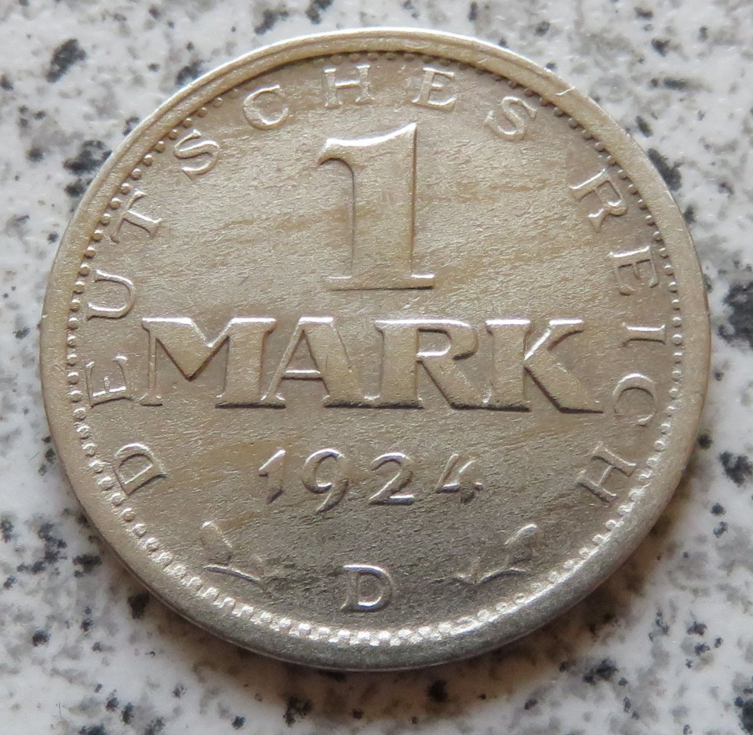  Weimarer Republik 1 Mark 1924 D   