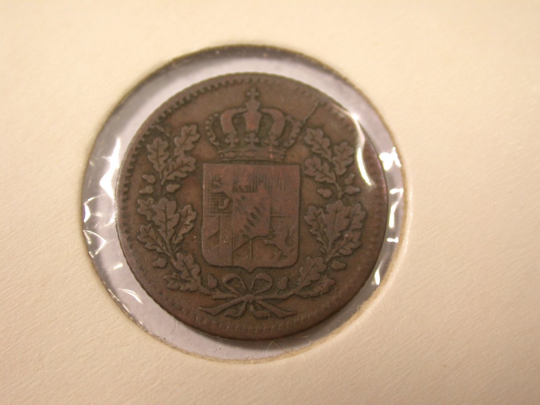  I19  Bayern 1 Pfennig 1847 in ss  Originalbilder   