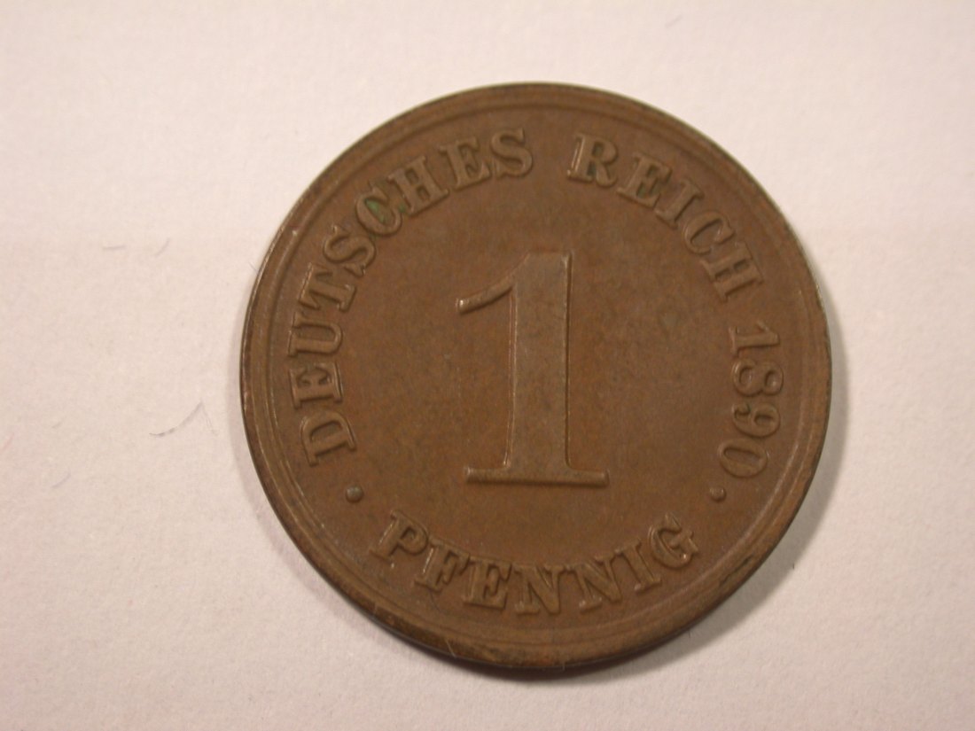 I19 KR 1 Pfennig 1890 D in vz Originalbilder