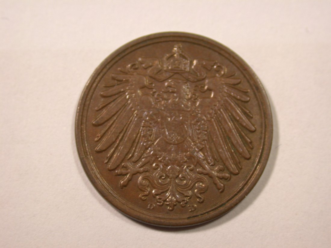  I19  KR  1 Pfennig 1890 D in vz  Originalbilder   