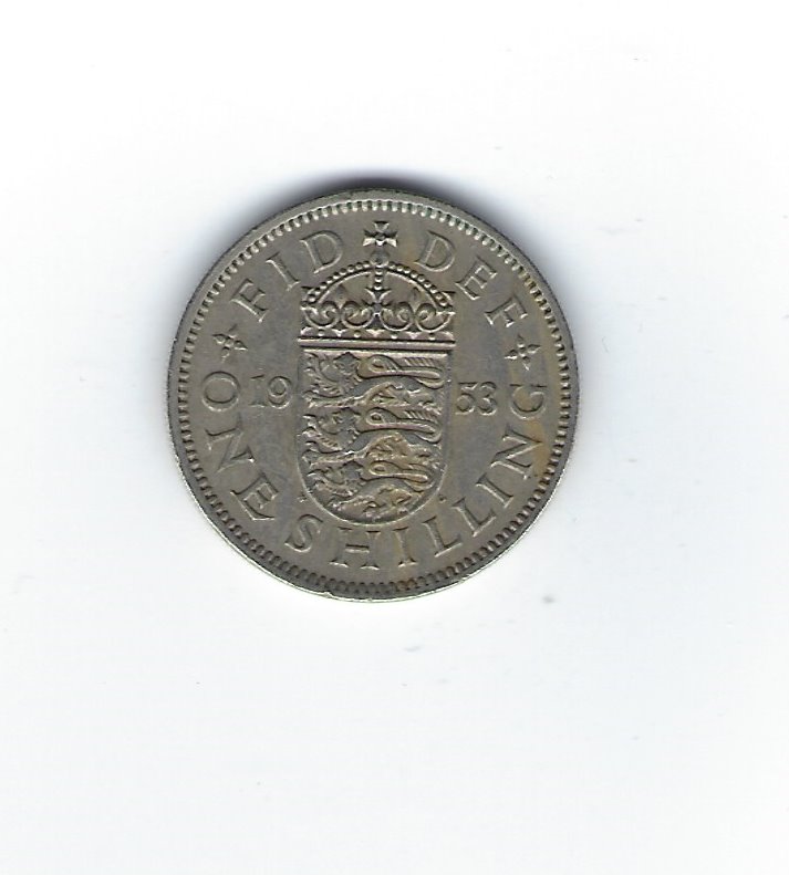  Großbritannien 1 Shilling 1953 Englisches Wappen   