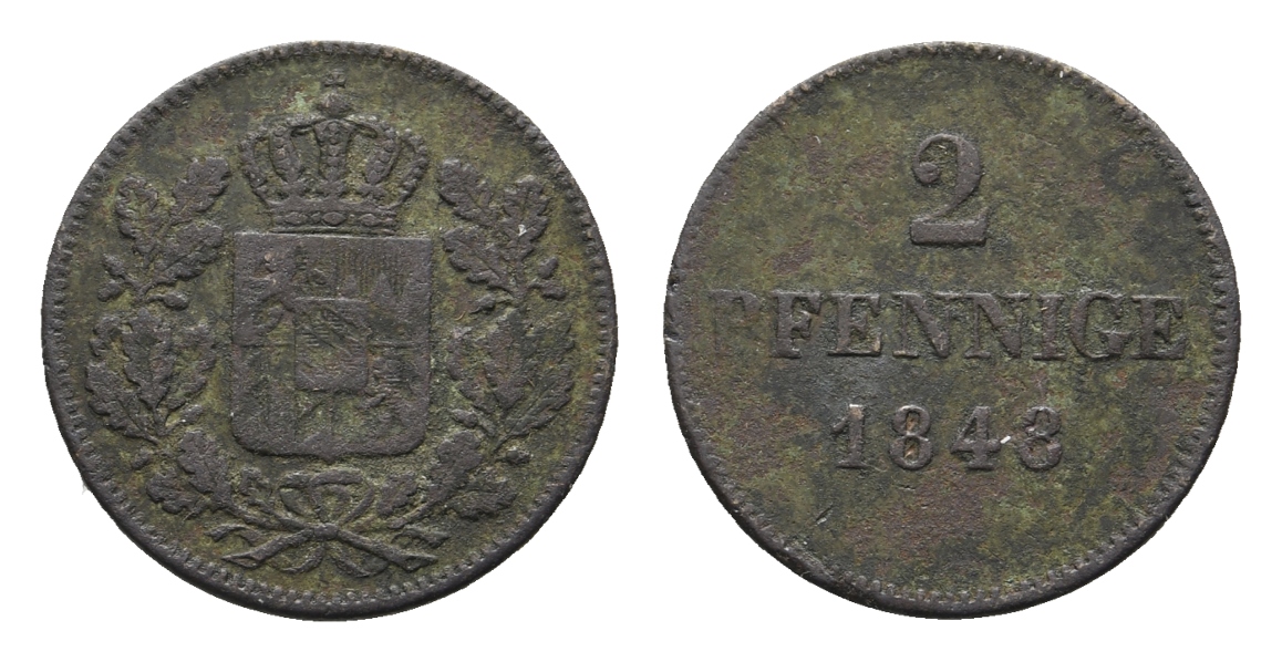  Altdeutschland; Bayern; Kleinmünze 1843   