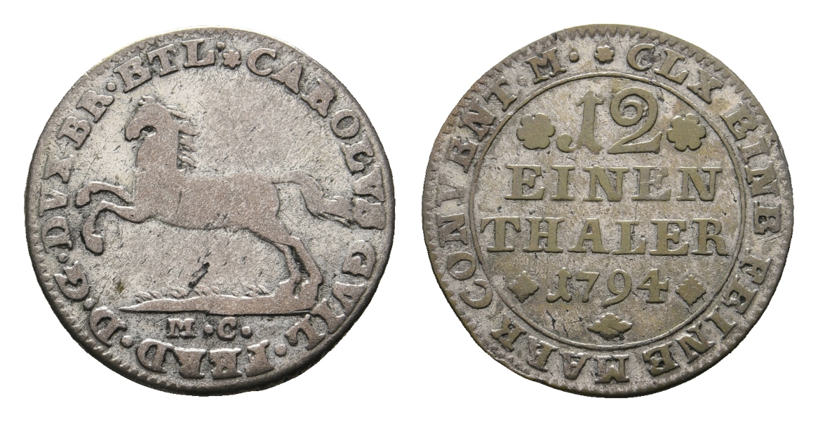  Altdeutschland; Braunschweig; Kleinmünze 1794   