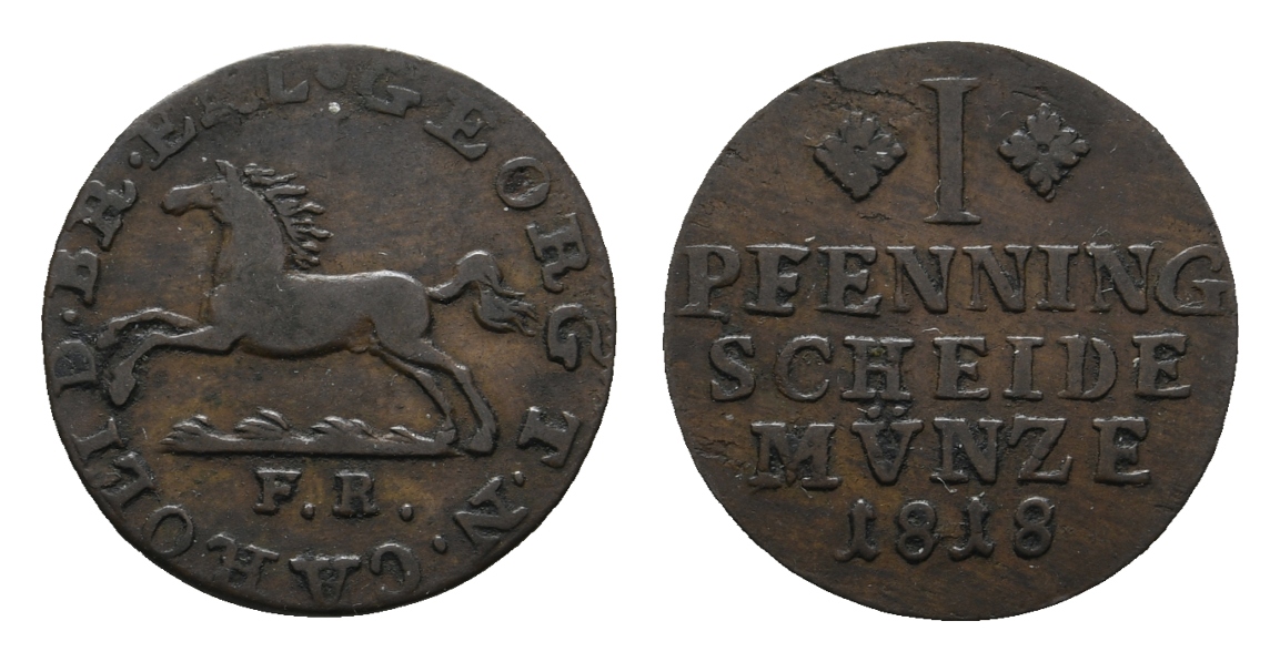  Altdeutschland; Braunschweig; Kleinmünze 1818   