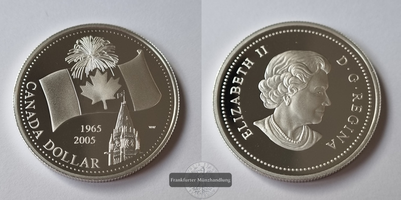 Kanada 2005 Silver Dollar Kanadische Flagge FM-Frankfurt Feinsilber: 23,25g   