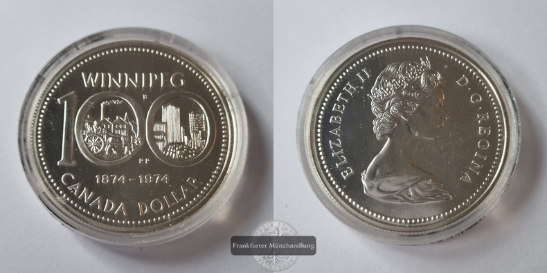  Kanada 1974 Silver Dollar 100. Jahrestag von Winnipeg FM-Frankfurt Feinsilber: 11,66g   