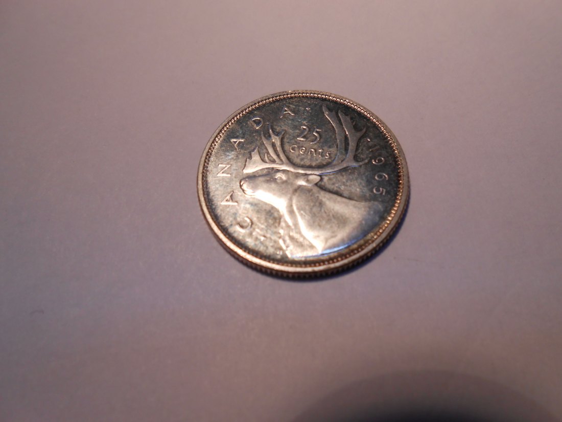  Kanada 25 Cent 1965 ( 800er Silber)   