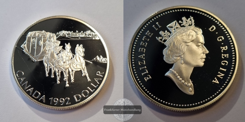  Kanada 1992 Silver Dollar FM-Frankfurt Feinsilber: 23,28g   