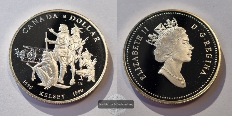  Kanada 1990 Silver Dollar FM-Frankfurt Feinsilber: 11,66g   