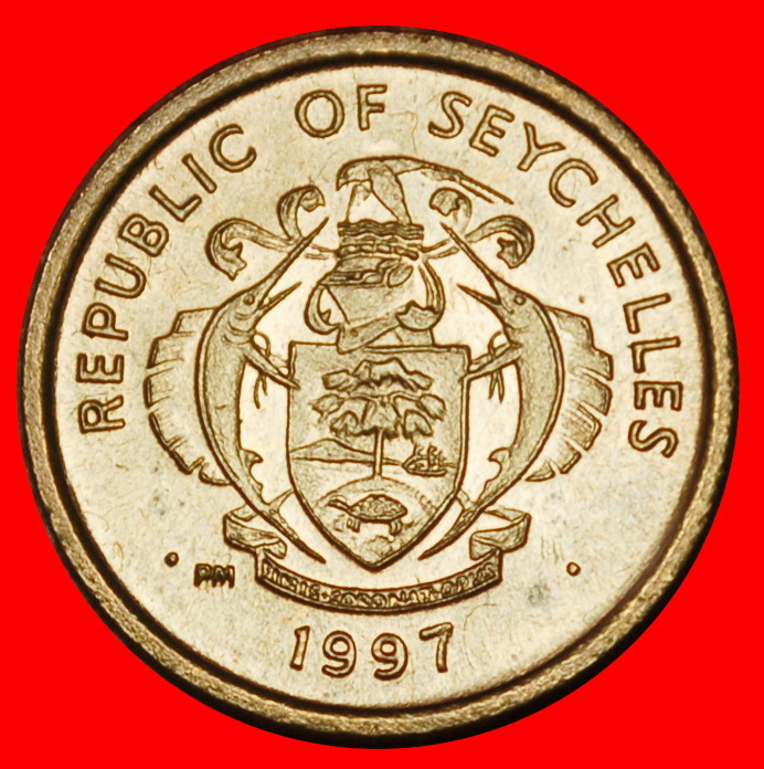  Ⰶ GREAT BRITAIN: SEYCHELLES ★ 1 CENT 1997PM CRAB! UNC MINT LUSTRE!★LOW START ★ NO RESERVE!   