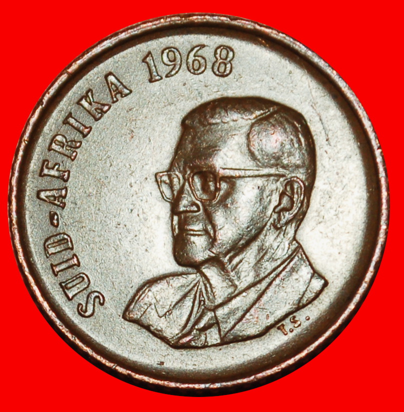 Ⰶ PRÄSIDENTSCHAFT 1968-1975 FOUCHE (1898-1980): SÜDAFRIKA ★ 1 CENT 1976 SPATZEN! ★OHNE VORBEHALT!