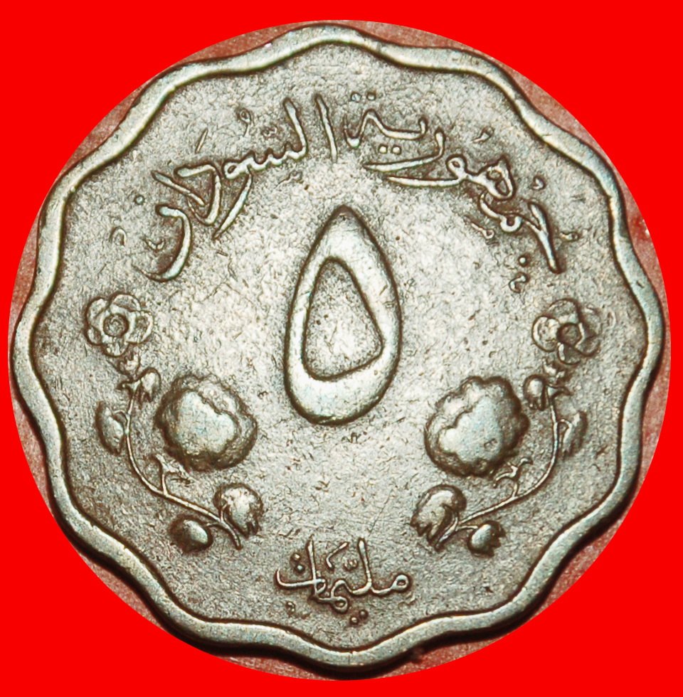  Ⰶ GUN AND CAMEL (1956-1969): SUDAN ★ 5 MILLIEMES 1376-1956!★LOW START ★ NO RESERVE!   