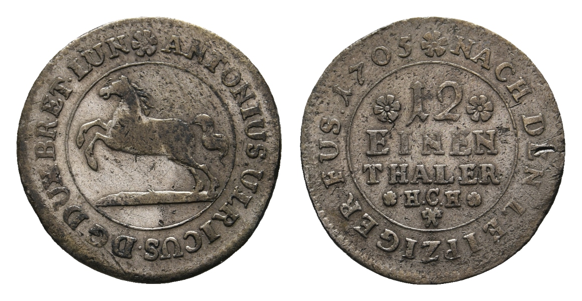  Altdeutschland; Braunschweig; Kleinmünze 1705   