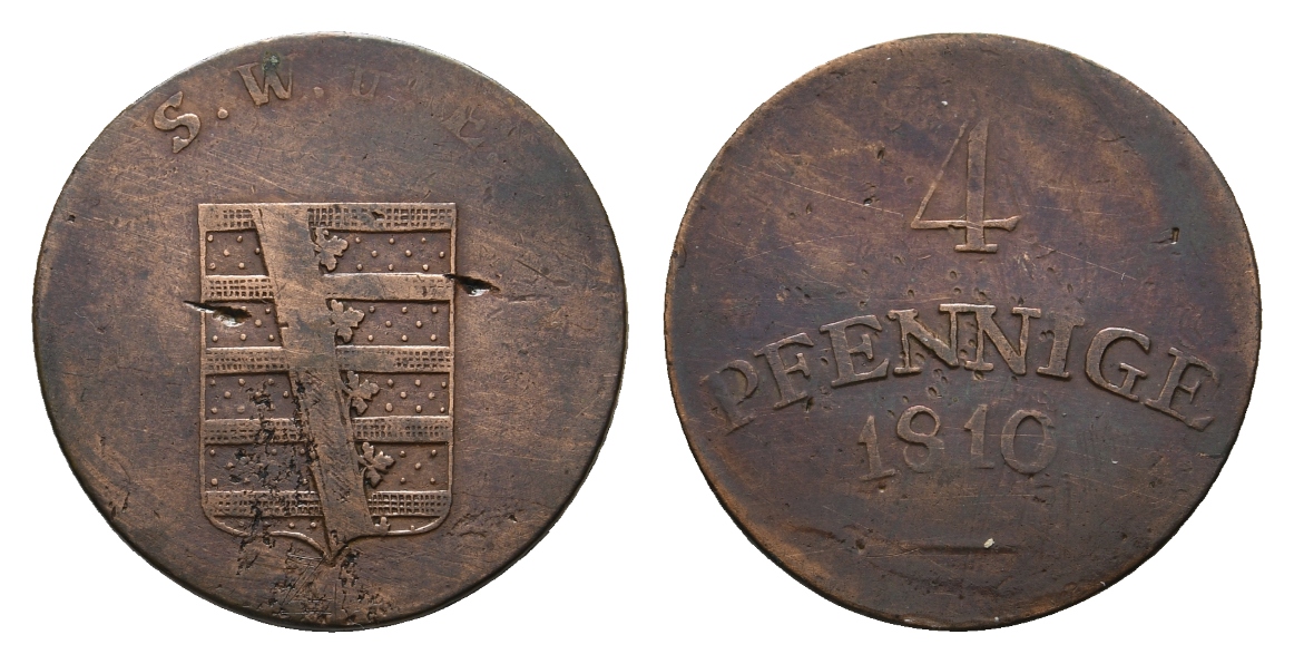  Altdeutschland; Sachsen; Kleinmünze 1810   