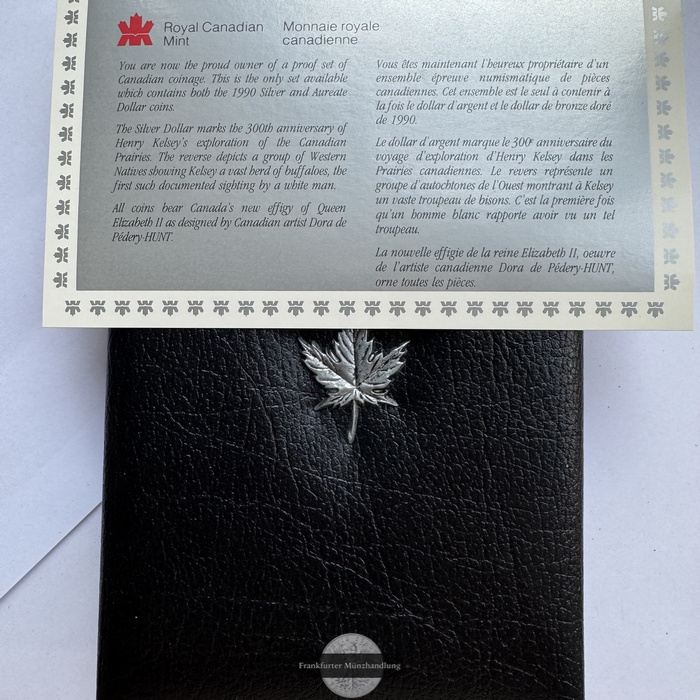  Kanada - Royal Canadian Mint Set 1990 FM-Frankfurt Feinsilber: 11,7g   