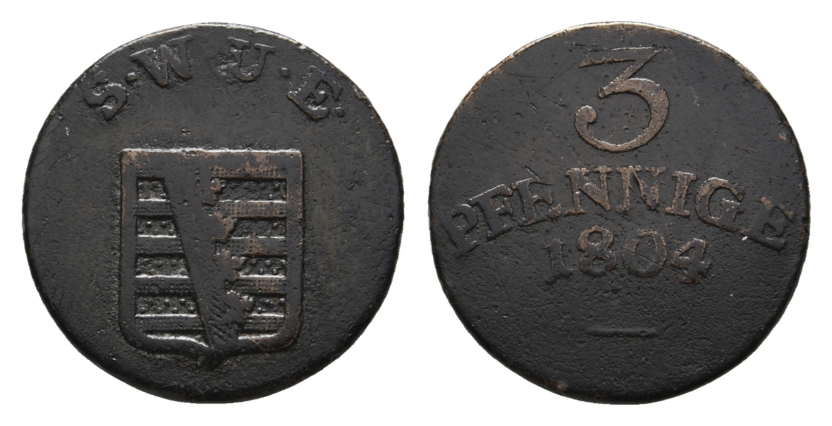  Altdeutschland; Sachsen; Kleinmünze 1804   
