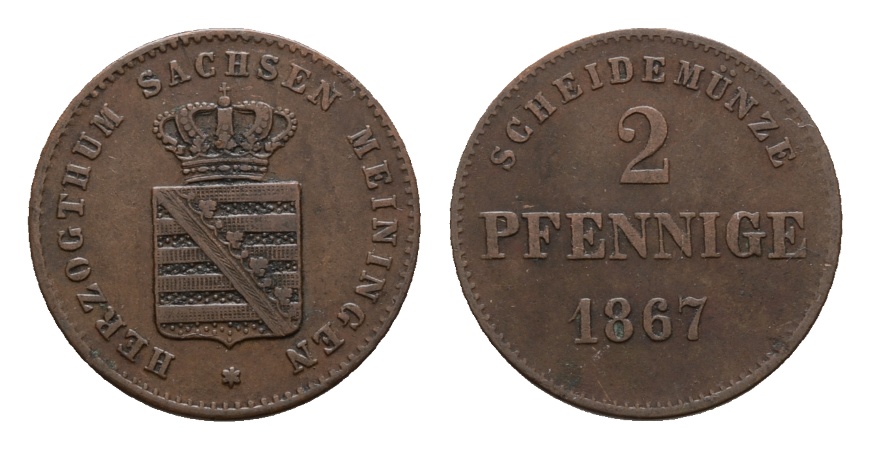  Altdeutschland; Sachsen; Kleinmünze 1867   