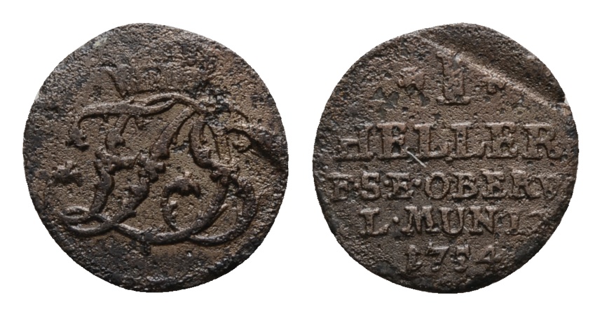  Altdeutschland; Sachsen; Kleinmünze 1754   