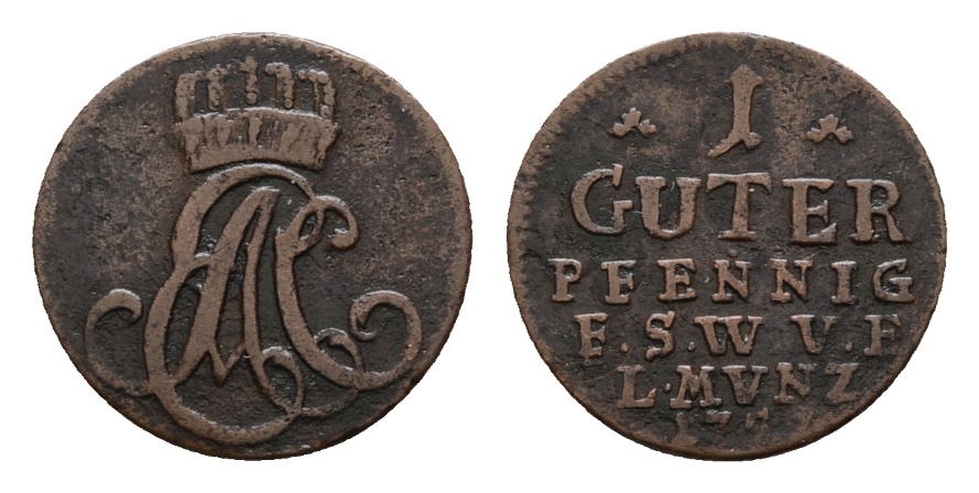  Altdeutschland; Sachsen; Kleinmünze 1757   