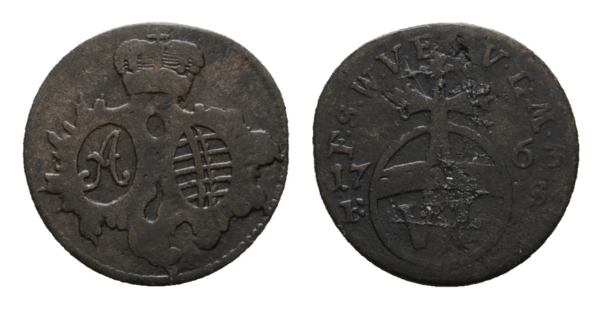  Altdeutschland; Sachsen; Kleinmünze 1763   