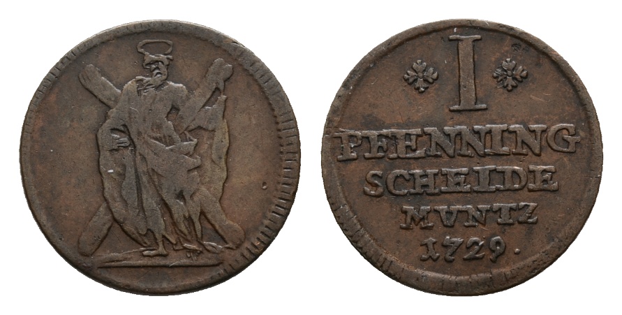  Altdeutschland; Kleinmünze 1729   