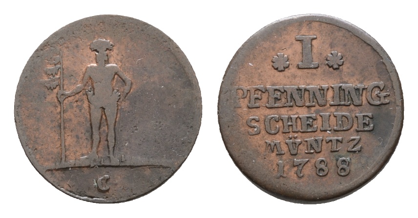  Altdeutschland; Kleinmünze 1788   