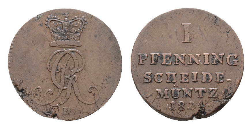  Altdeutschland; Kleinmünze 1814   