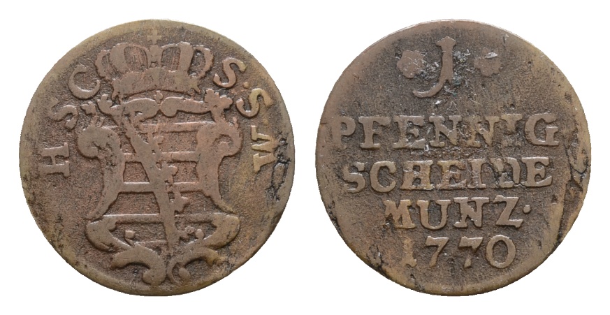  Altdeutschland; Kleinmünze 1770   