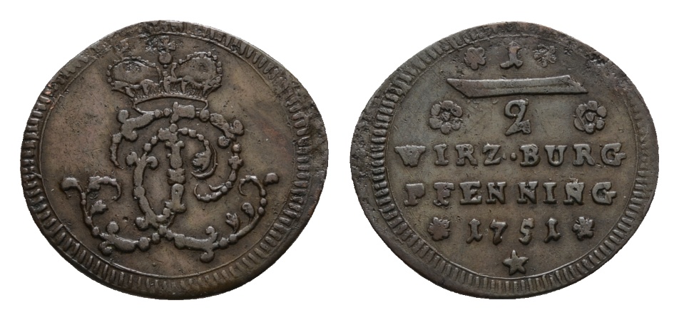 Altdeutschland; Kleinmünze 1751   