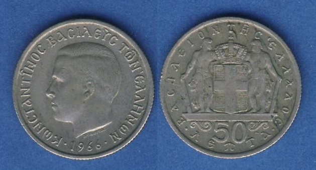  Griechenland 50 Lepta 1966   