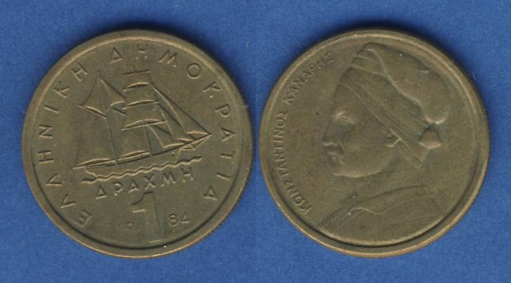  Griechenland 1 Drachme 1984   
