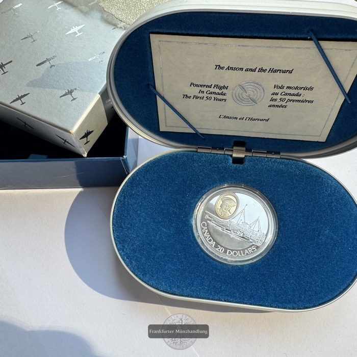  Kanada - 20 Dollar 1993 Lockheed 14 Super Electra FM-Frankfurt KM#237 Feinsilber: 28,78g   