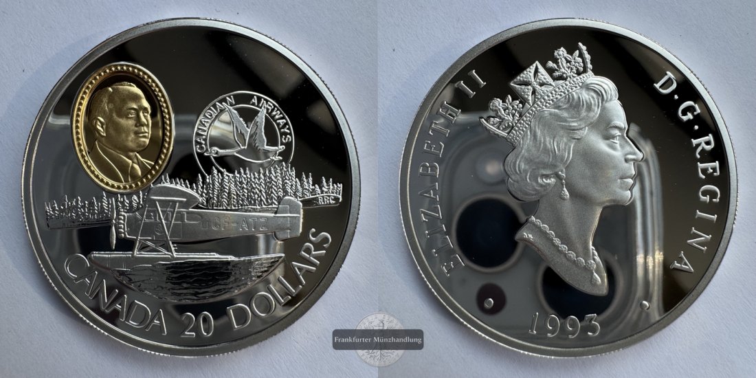  Kanada - 20 Dollar 1993 The Fairchild 71C FM-Frankfurt KM#236 Feinsilber: 28,78g   