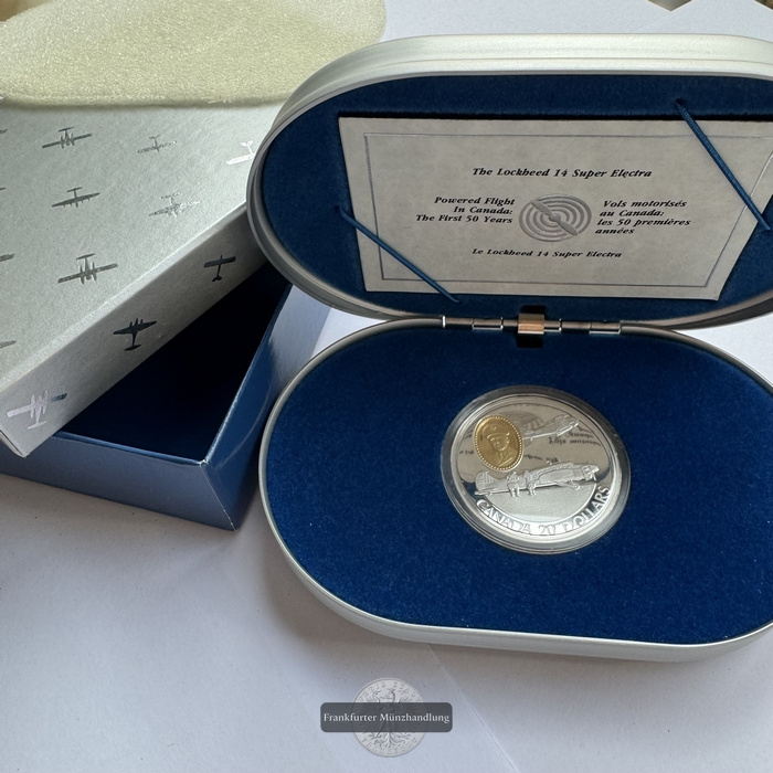  Kanada - 20 Dollar 1990 Avro Anson FM-Frankfurt KM#173 Feinsilber: 28,78g   