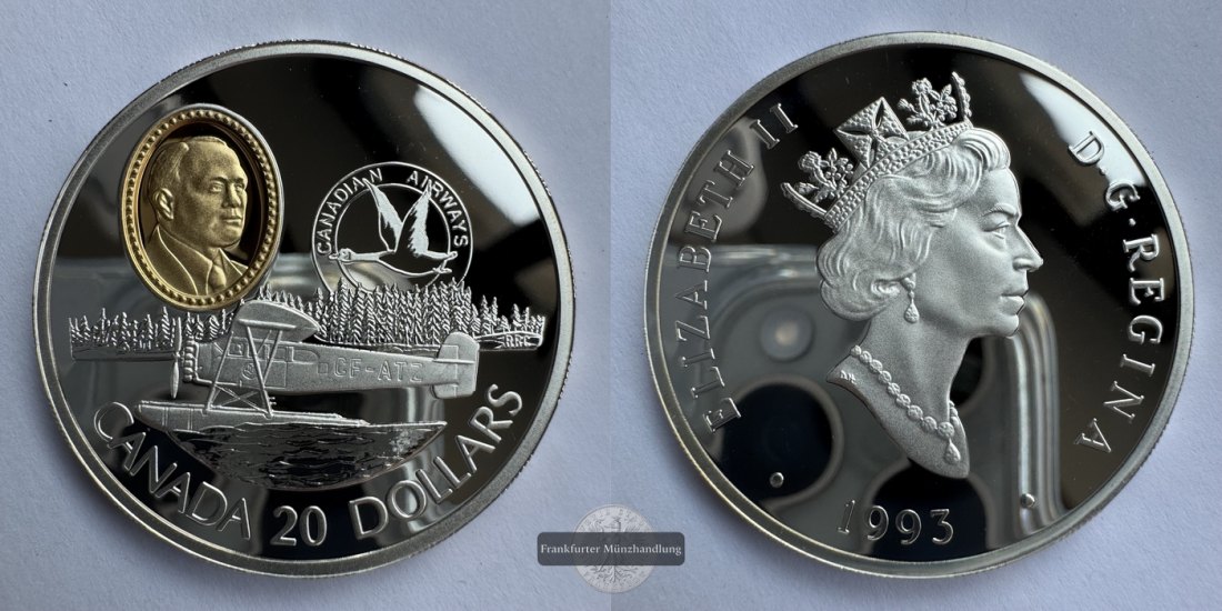  Kanada - 20 Dollar 1993 The Fairchild 71C FM-Frankfurt KM#236 Feinsilber: 28,78g   