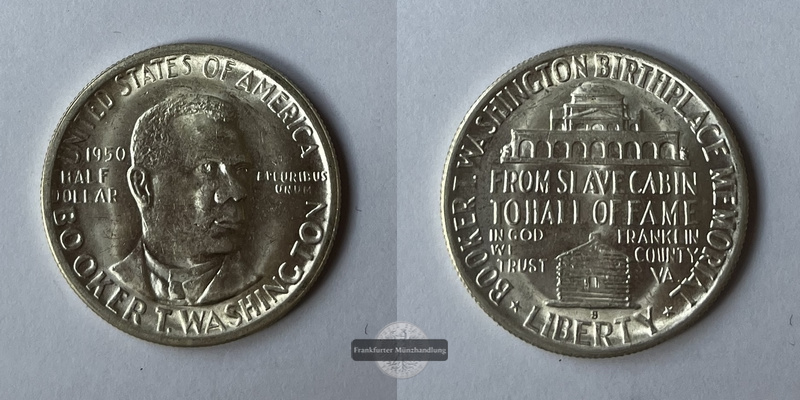  USA  Half Dollar  1950 Booker T. Washington Memorial  KM#198   FM-Frankfurt Feinsilber: 11,25g   