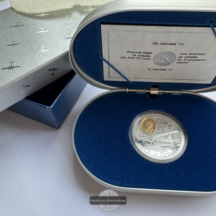  Kanada - 20 Dollar 1991 de Havilland Beaver FM-Frankfurt KM#197 Feinsilber: 28,78g   