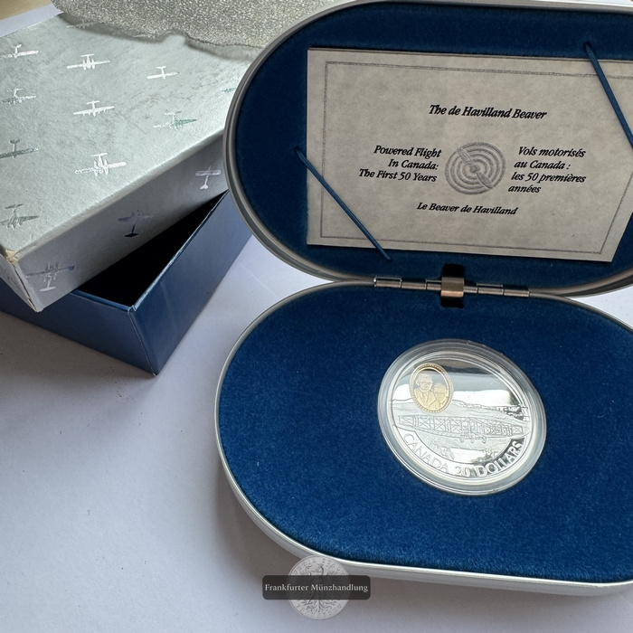  Kanada - 20 Dollar 1991 Silver Dart FM-Frankfurt KM#196 Feinsilber: 28,78g   
