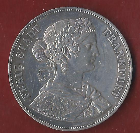  Doppelthaler Frankfurt 1861 ss-vz Münzenankauf Koblenz Frank Maurer AI304   