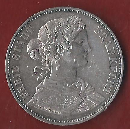  Thaler Frankfurt 1863 ss-vz Münzenankauf Koblenz Frank Maurer AI305   