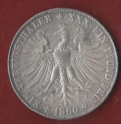  Thaler Frankfurt 1860 ss Münzenankauf Koblenz Frank Maurer AI306   