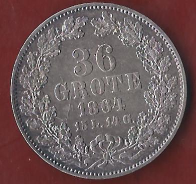  Bremen 36 Grote 1864 vz+ Münzenankauf Koblenz Frank Maurer AI314   