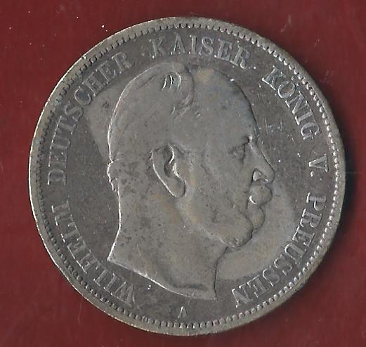  5 Mark Wilhelm I 1876 A Münzenankauf Koblenz Frank Maurer AI316   