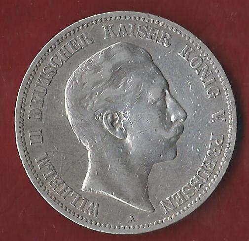  5 Mark Wilhelm II 1904 A Münzenankauf Koblenz Frank Maurer AI317   