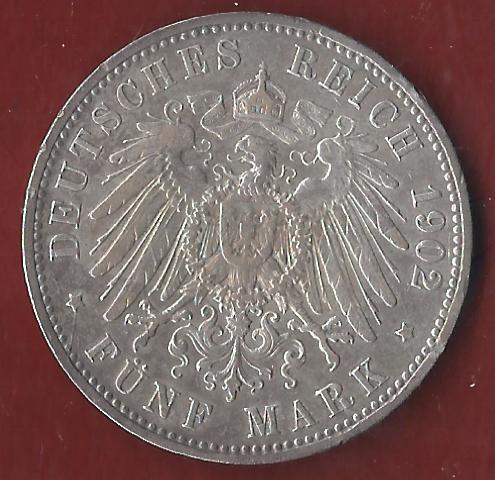  5 Mark Wilhelm II 1902 Münzenankauf Koblenz Frank Maurer AI319   
