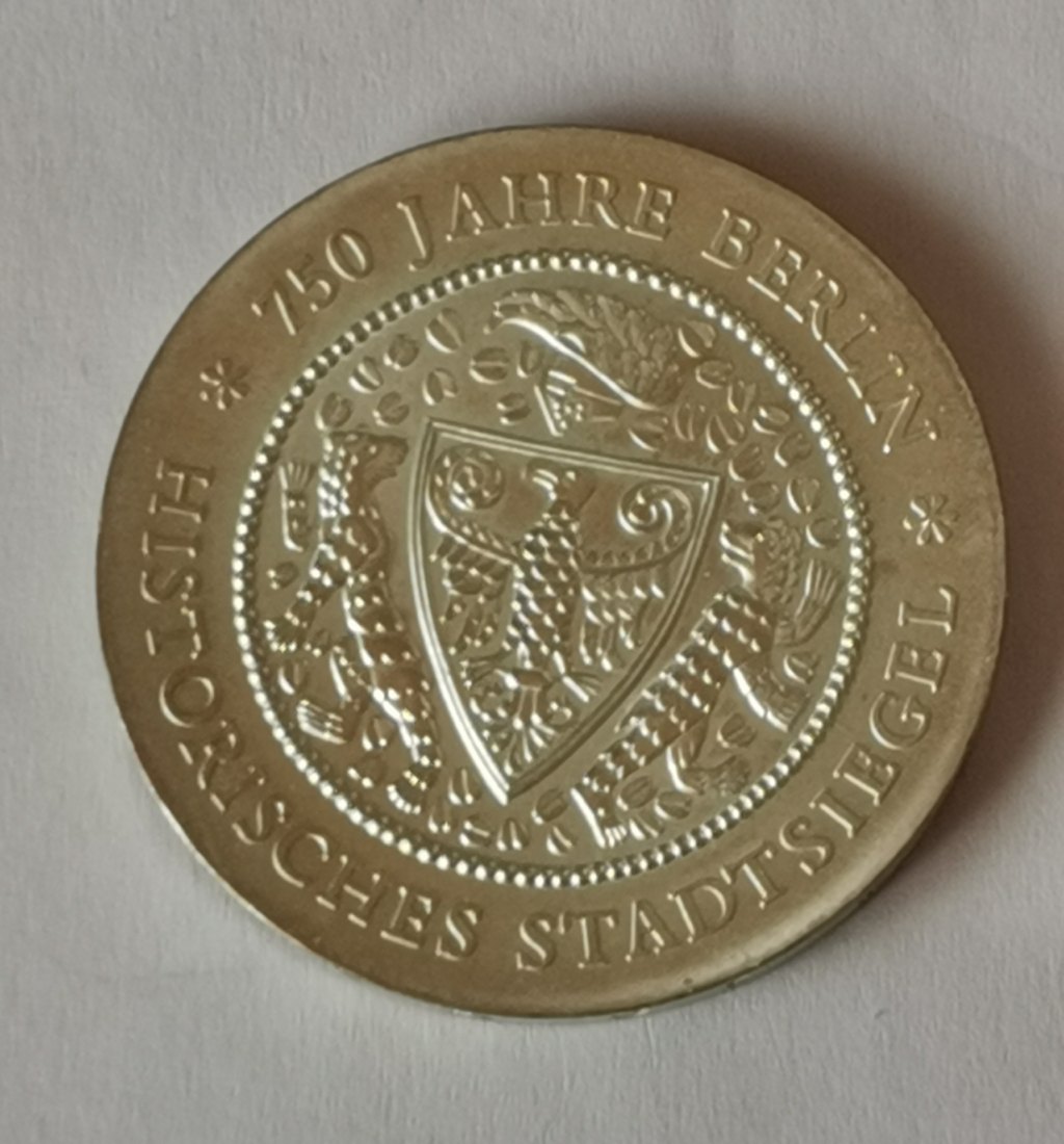20 Mark DDR Historisches Stadtsiegel von Berlin 1987 625er Silber
